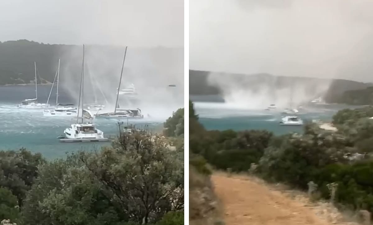 VIDEO Ovako je izgledao trenutak dolaska pijavice na Brač: Ušla u uvalu i lomila brodice
