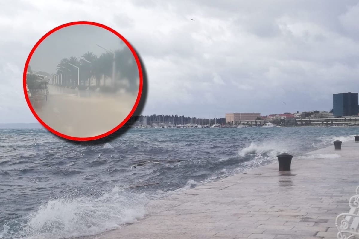 (FOTO I VIDEO) KIŠA 'POTOPILA' RIVU I DIJELOVE GRADA Jugo prekinulo trajektne i katamaranske linije