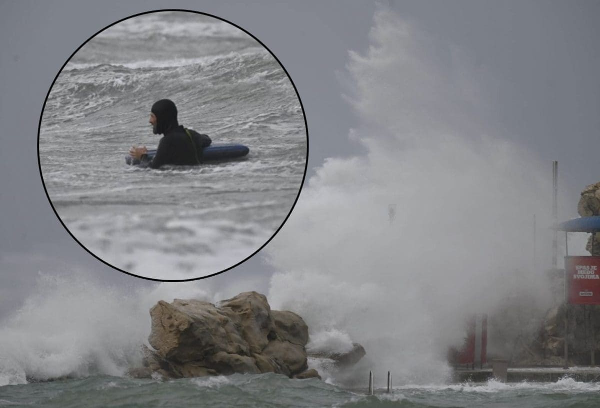 (FOTOGALERIJA) PRIZORI S BAČVICA Idealno za surfanje: Neki su snimali, a neki uživali u višemetarskim valovima