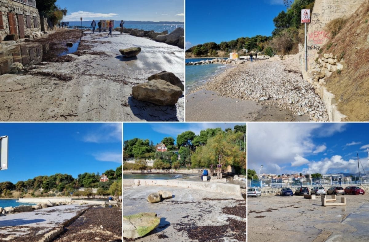 PRAVA OPASNOST Jučerašnje nevrijeme izazvalo brojne odrone na potezu između Zente i uvale Firule