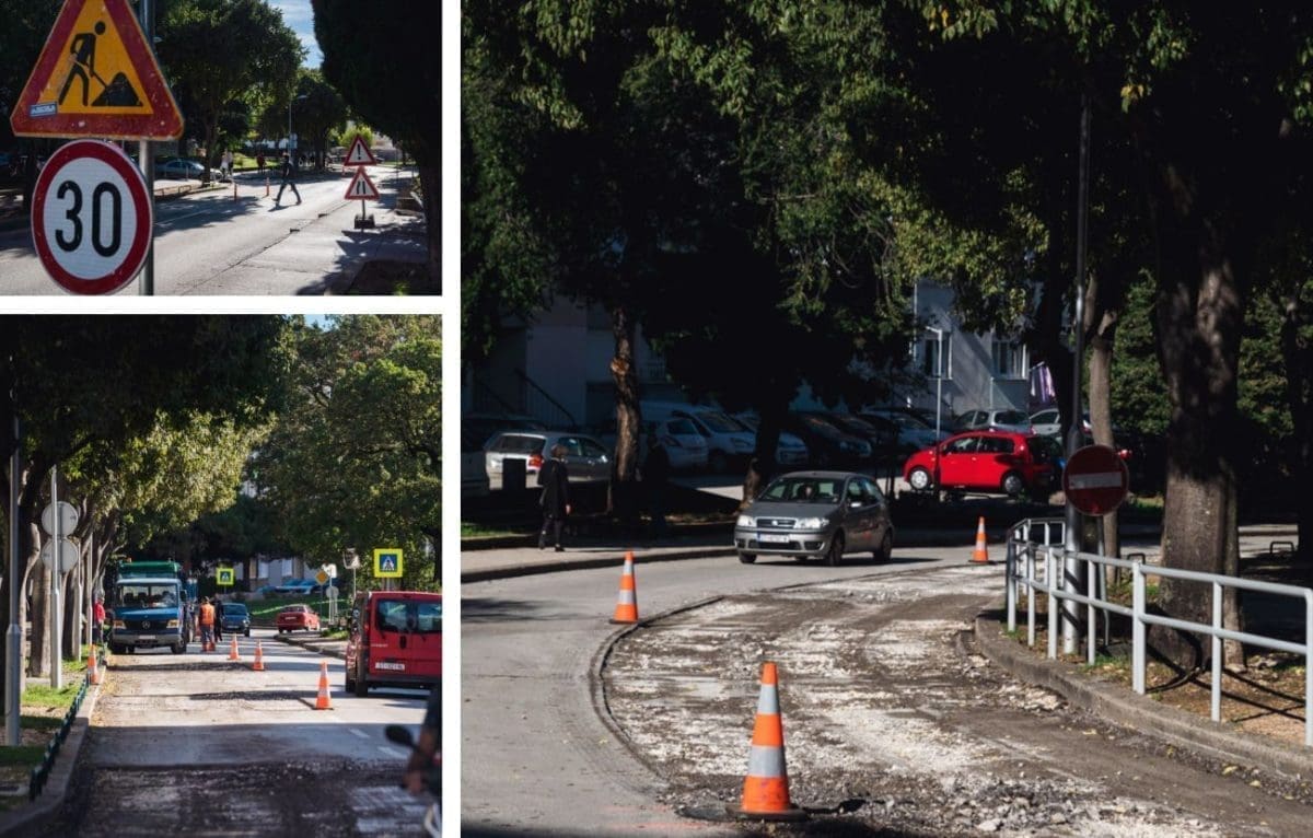 RAZROVANA JOŠ JEDNA SPLITSKA ULICA Novi radovi na Plokitama, jedan dio ceste zatvoren za promet