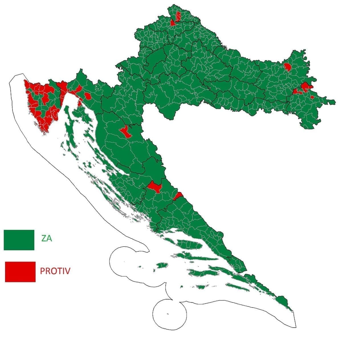 Croatian constitutional referendum  2013  Municipalities  hr