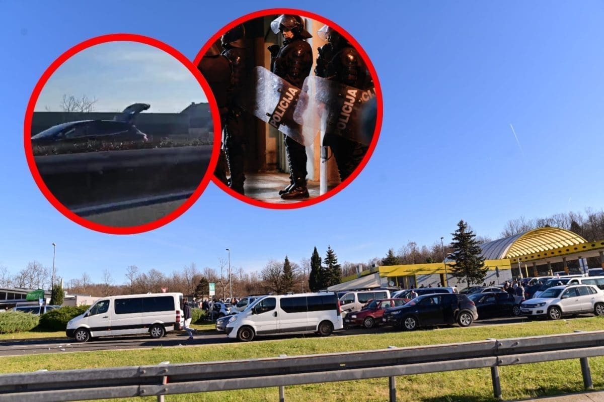 INTERVENTNA POLICIJA DOČEKUJE NAVIJAČE HAJDUKA Ogromna kolona autobusa, auta i kombija na putu prema derbiju