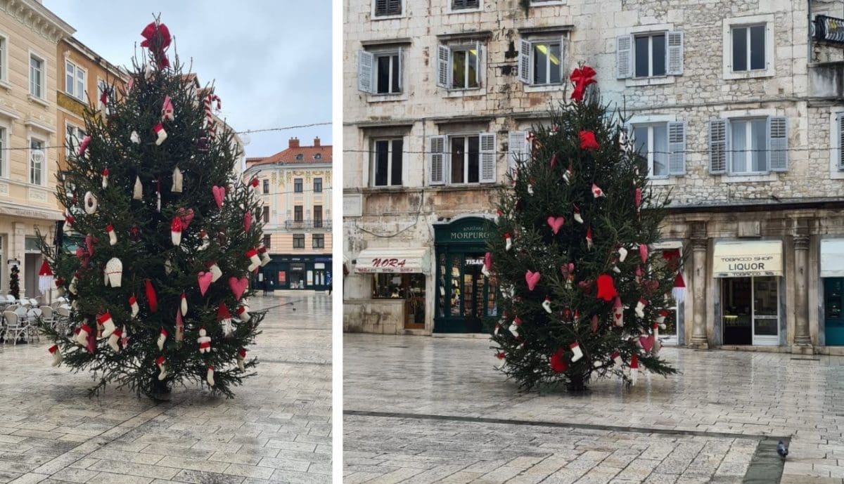 NAPOKON OKIĆENA JELKA NA PJACI Pogledajte kako su je ukrasili