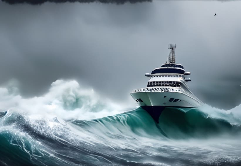 VIDEO Kruzer s 396 ljudi naletio na ogroman val. Razbijeni prozori, nestalo struje