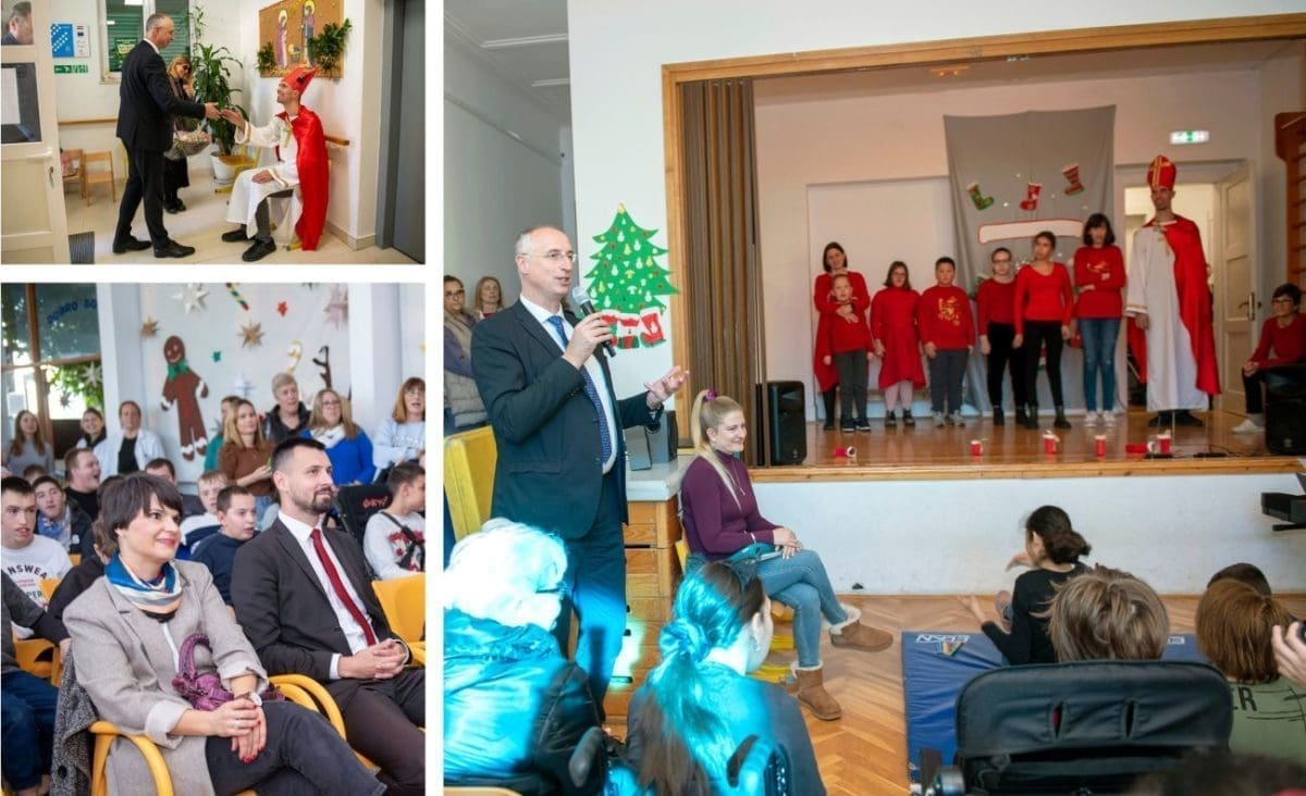 PJESMA, SMIJEH I KOŠARE PUNE SLATKIŠA Gradski čelnici obišli ustanove koje skrbe o najmlađima i najosjetljivijima