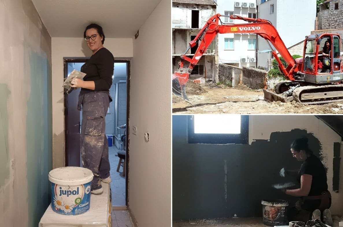 MAJKA OSMERO DJECE RUŠI PREDRASUDE Antonia iz Zagore: "Žbukam, gletam i vozim bager. Bez problema nosim vreće od 25 kila, a najviše volim radit fasade"