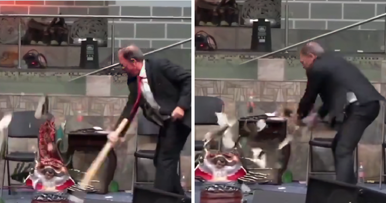 VJERNICI U ŠOKU Svećenik tijekom mise sjekirom razbio kip Gospe: "Pokreće ga sotona"