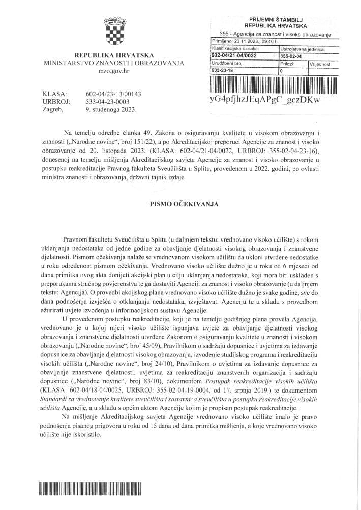 pismo ocekivanja1 pravnifakultet