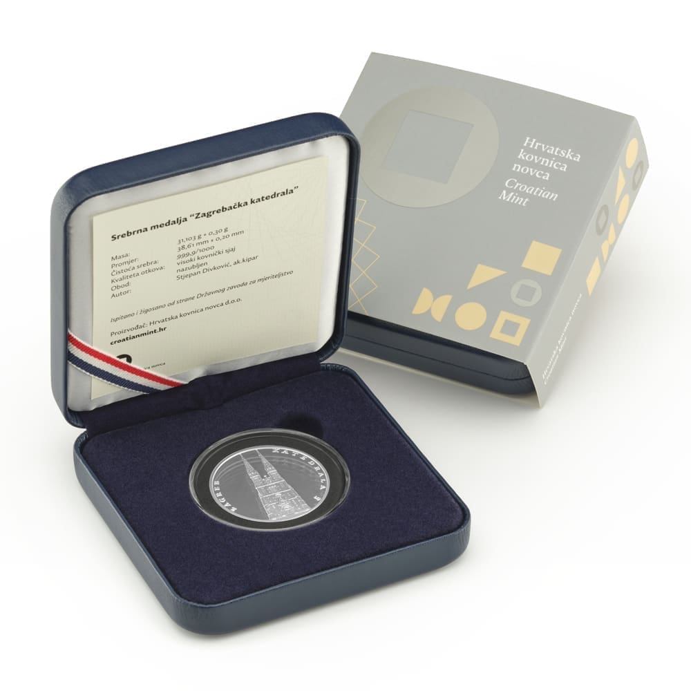 Srebrna medalja Zagrebacka katedrala 1oz AMBALAZA