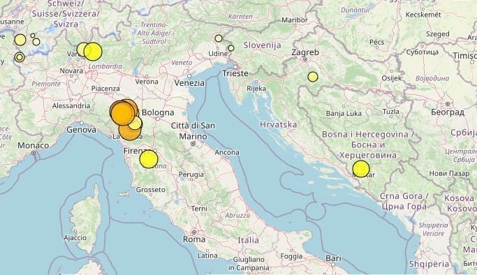 Više od 20 potresa danas je pogodilo talijansku regiju, posljednji se dogodio večeras