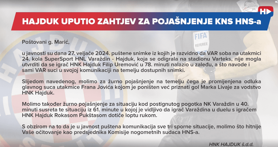 hajduk ocitovanje var