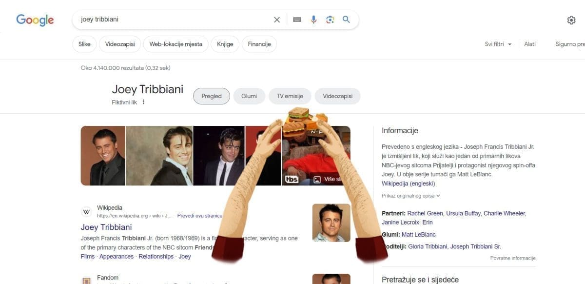 joey tribbiani trazilica