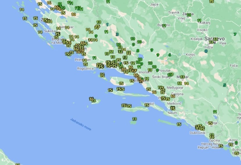 minimalne temperature 10 2