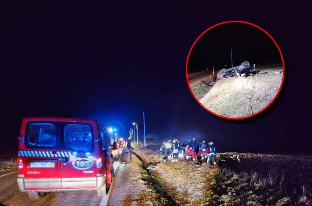 SLETIO S CESTE AUTOM I ZAVRŠIO NA KROVU Vozaču je pružena liječnička pomoć