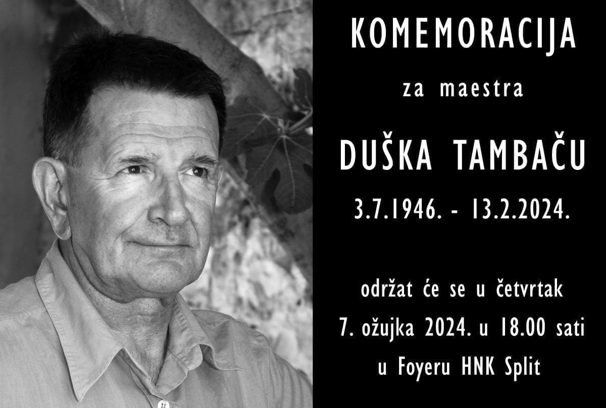 Komemoracija za maestra Duška Tambaču