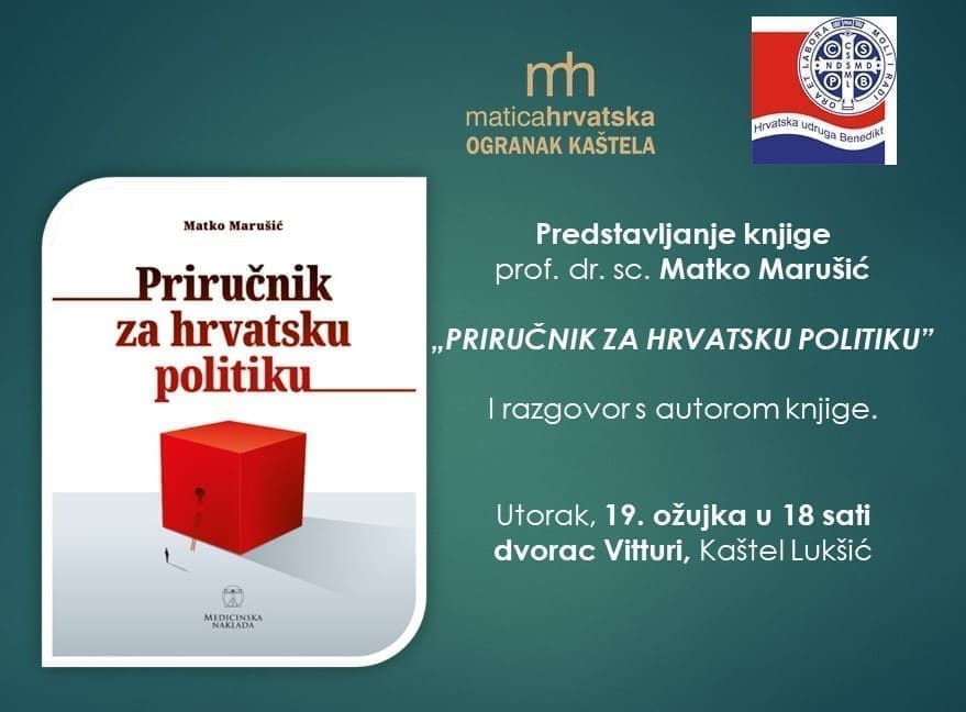 Hrvatska udruga Benedikt predstavlja "Priručnik za hrvatsku politiku"