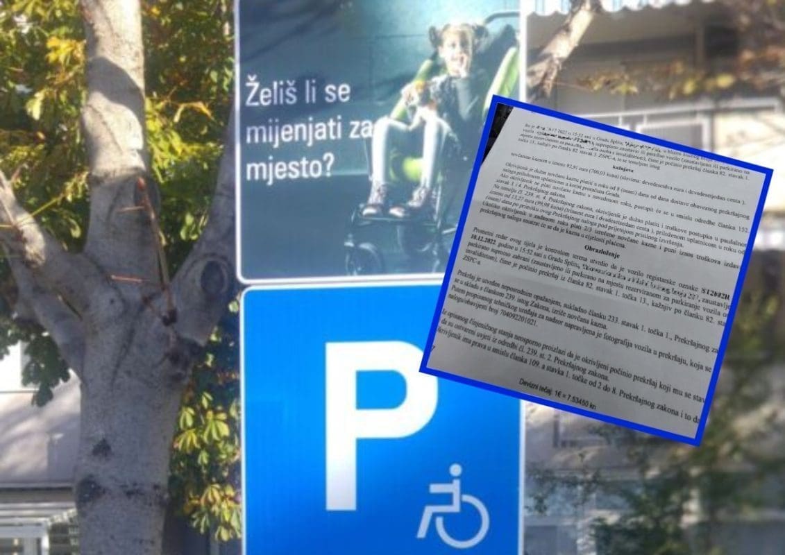 KAKO JE MOGUĆE? Splićanin s invaliditetom dobio kaznu za parkiranje iako je imao invalidsku iskaznicu: „Kad sam se vratio šok, to je moje pravo…“