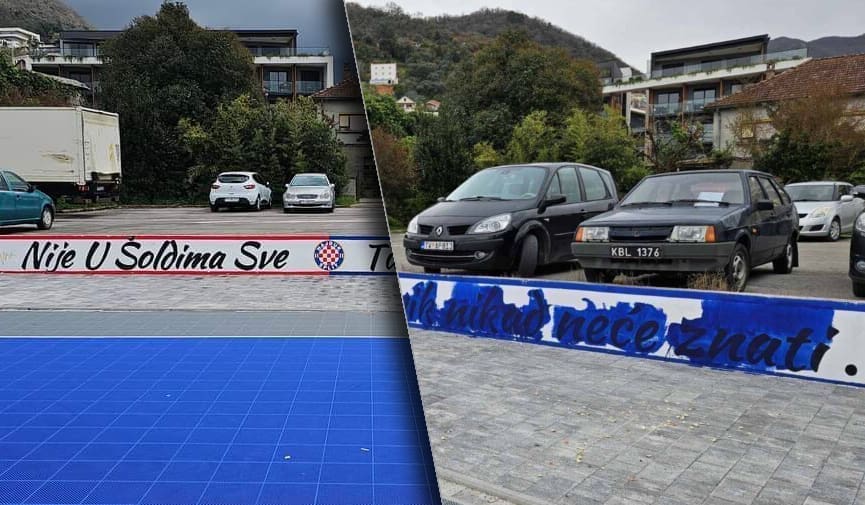 "Došli su u kombiju s fantomkama na glavi": Devastiran tek izrađeni Hajdukov mural u Donjoj Lastvi