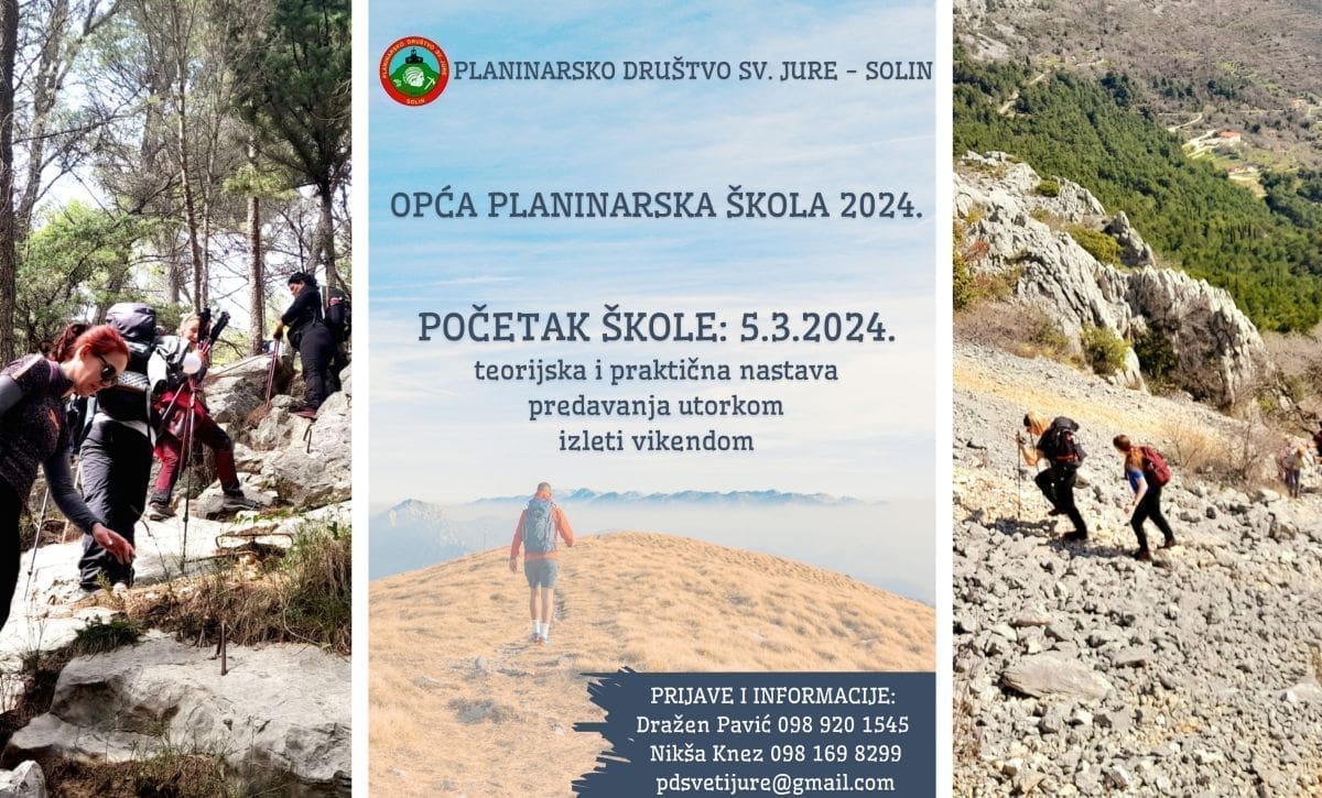 Planinarsko društvo Sveti Jure organizira Opću planinarsku školu