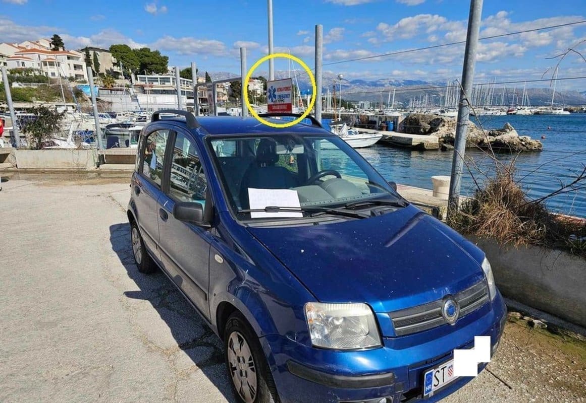 Splićanin parkirao na mjestu Hitne pomoći pa ostavio poruku: Misli da je time sve rješio