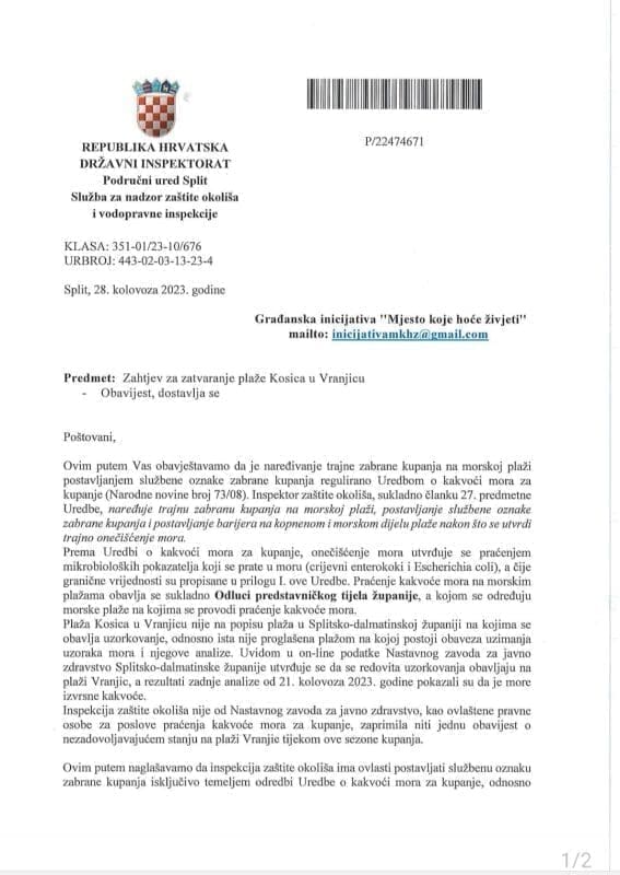 poluotok kosica stanje vode