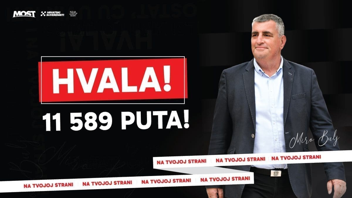 Miro Bulj: Hvala vam 11.589 puta i nikad većoj podršci