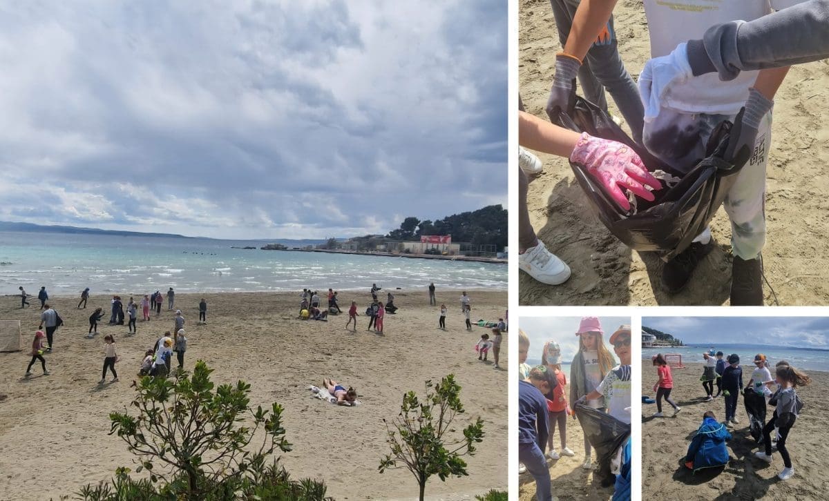 UČENICI SPLITSKE ŠKOLE ZA PRIMJER SU DRUGIMA Očistili plažu Bačvice i pokazali što se sve može od malih nogu