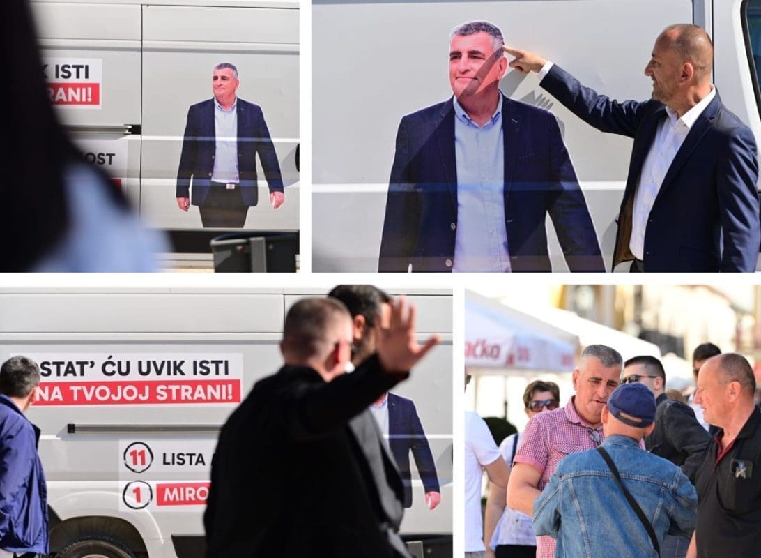 Bulj pokušao isprovocirati HDZ-ovce. Na ulazu ih je dočekao njegov kombi