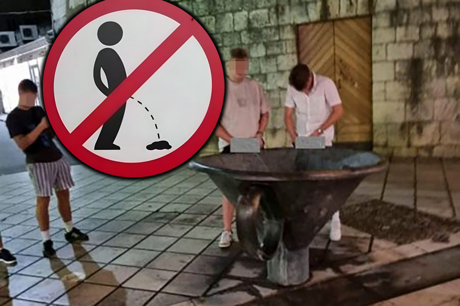 pirja marmontova turisti uriniranje znak