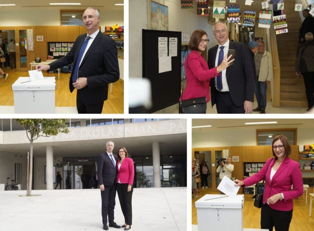 Bračni par Puljak stigao na biralište: "Danas je dan kada građani Hrvatske odlučuju o sudbini Hrvatske"