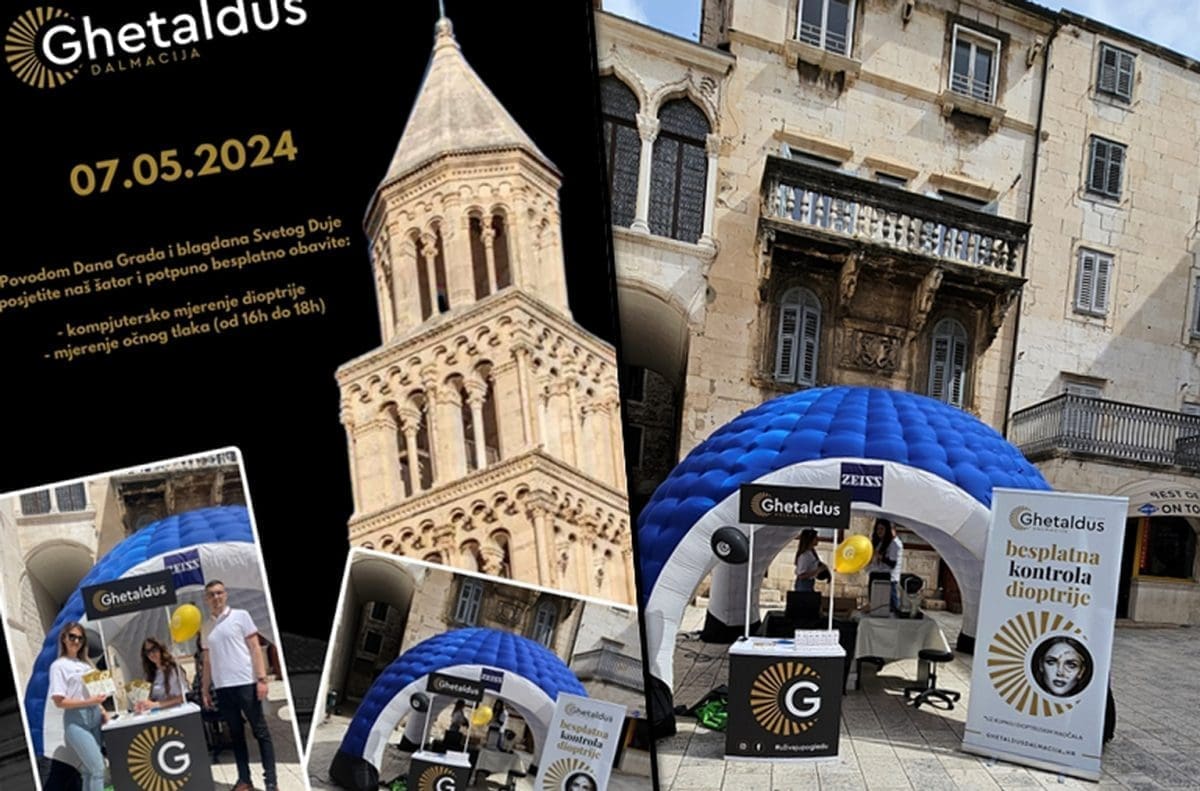 UŽIVAJ U POGLEDU Posjetite šator Ghetaldus Dalmacija Optike i potpuno besplatno obavite preglede