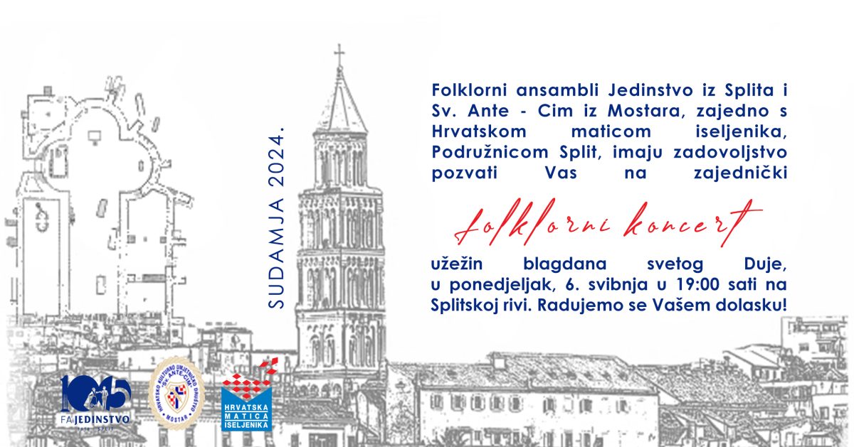 POZIVNICA za folklorni koncert u Splitu 2024