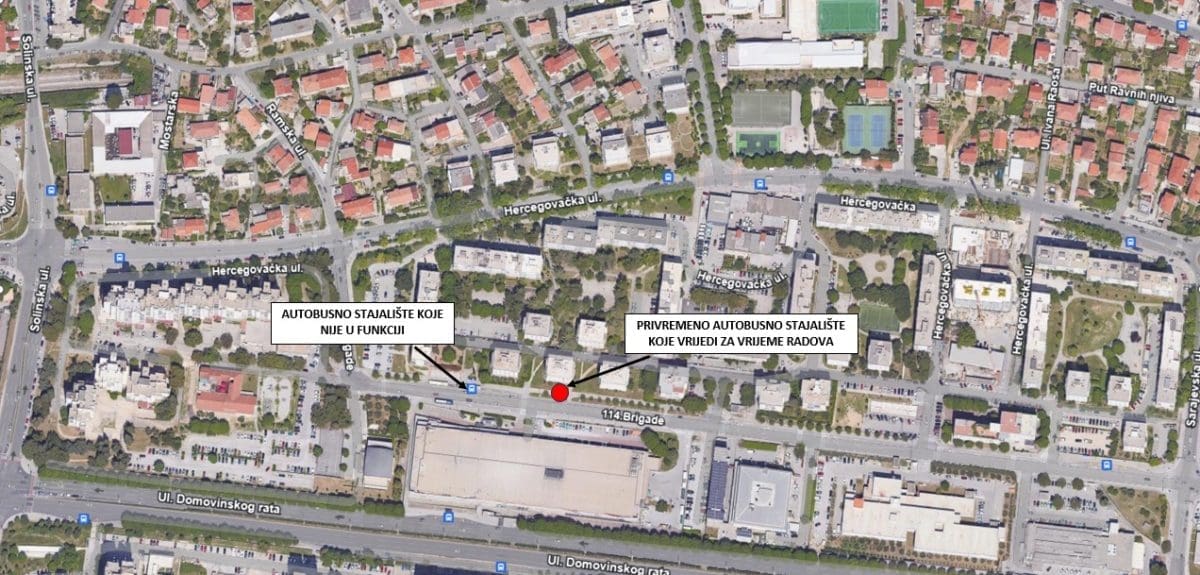 Privremeno autobusno stajali  te  1 