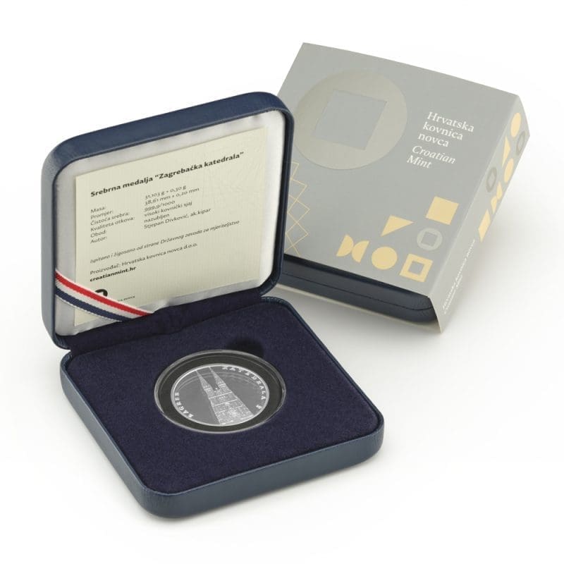 Srebrna medalja Zagrebacka katedrala 1oz AMBALAZA