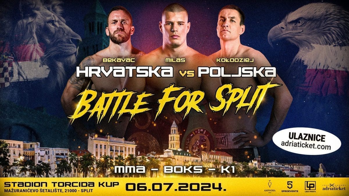 NAJVEĆI BORILAČKI SPEKTAKL U SPLITU Povijesni okršaj "Battle for Split": Hrvatska protiv Poljske...