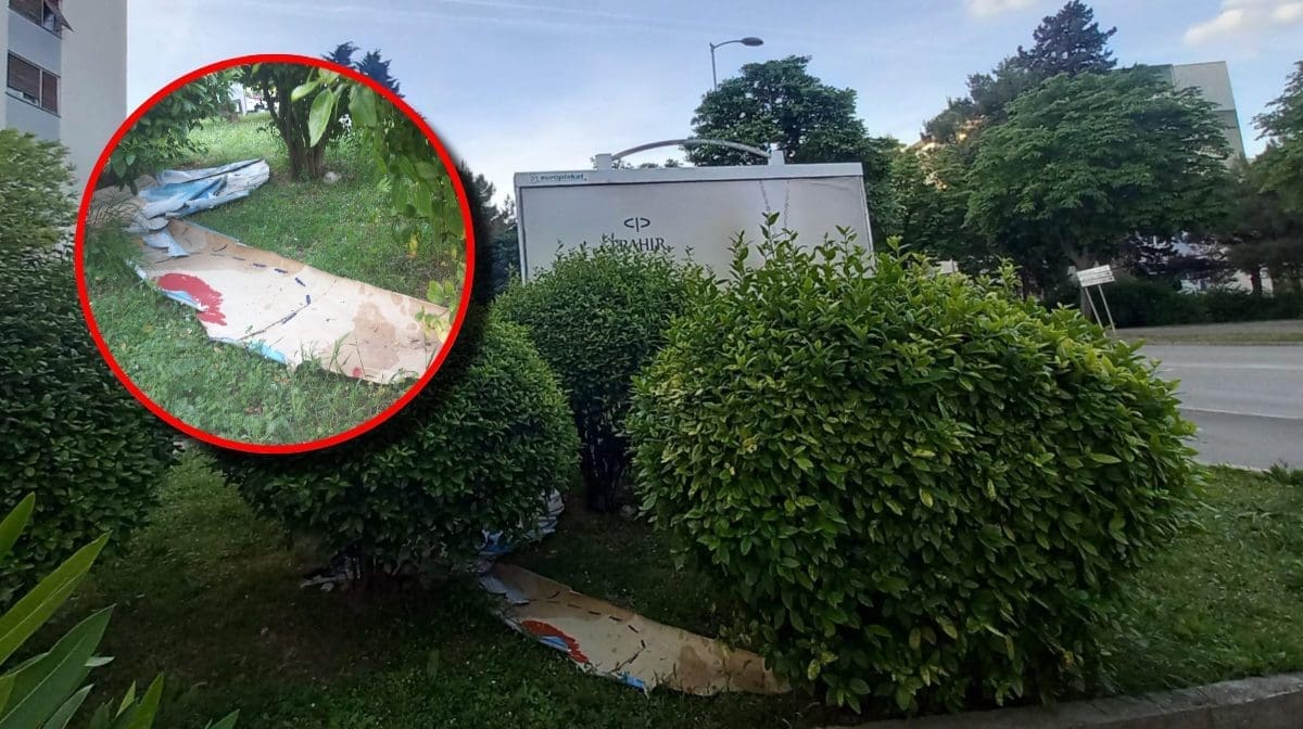 ZA POLUDIT' Promijenili plakat, ali otpad leži na zelenoj površini