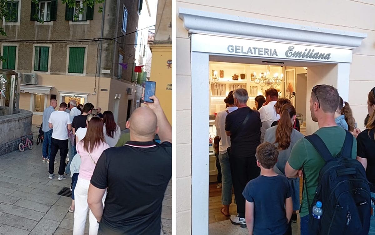 SVI BI NA SLADOLED Velika gužva u centru grada, strpljivo se čeka za kuglicu užitka