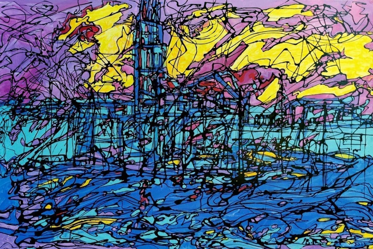 Nevera u splitskom portu 80x1202023 akril na pl