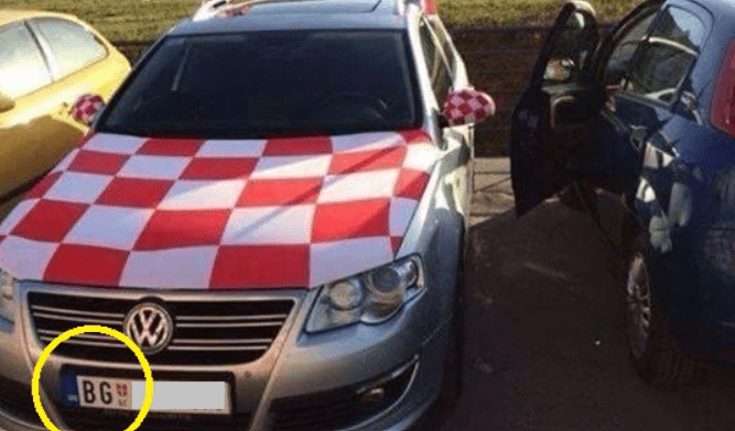 ZANIMLJIVO Auto beogradskih tablica oslikano hrvatskom šahovnicom: "Iša spasit auto od razbijanja"