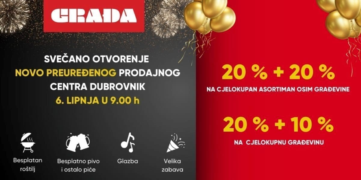 U četvrtak veliko slavlje preuređene ‘Građe’ u Dubrovniku: Ekstra akcije, besplatna hrana, piće i DJ za sve