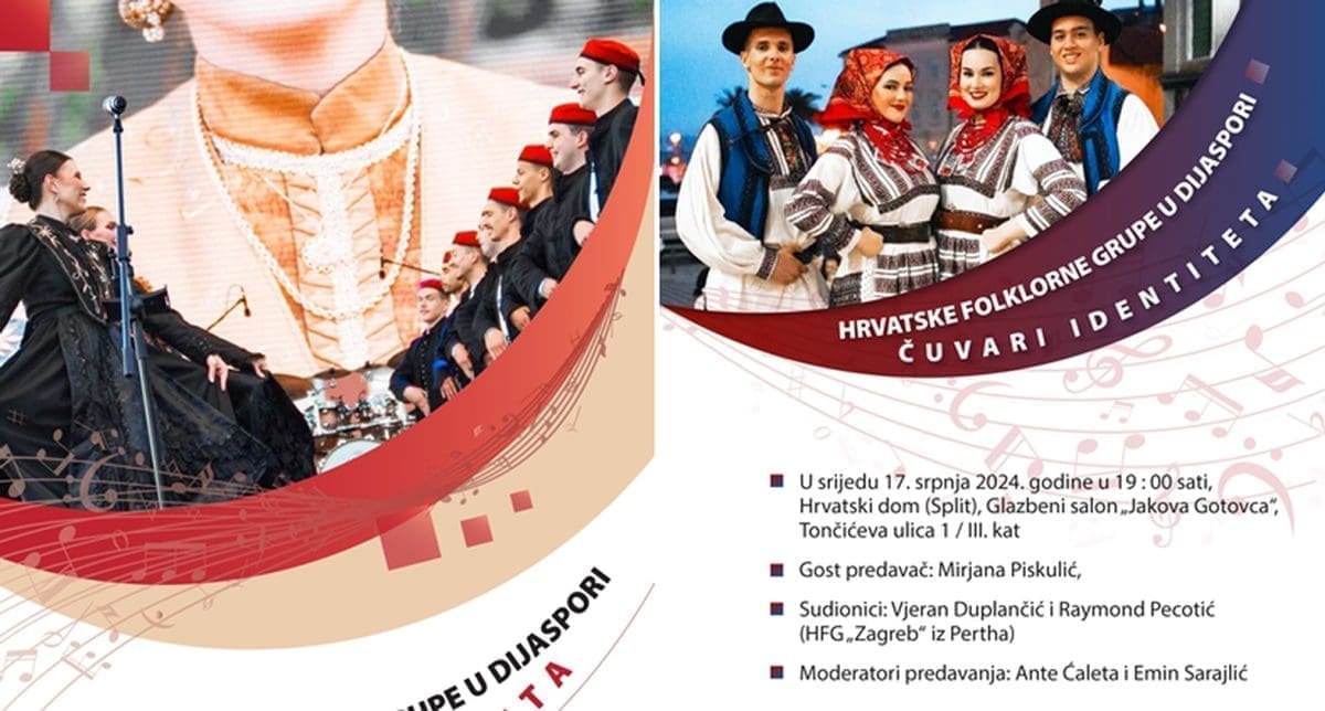 SPLIT Održat će se okrugli stol pod nazivom "Hrvatske folklorne grupe u dijaspori - čuvari identiteta"