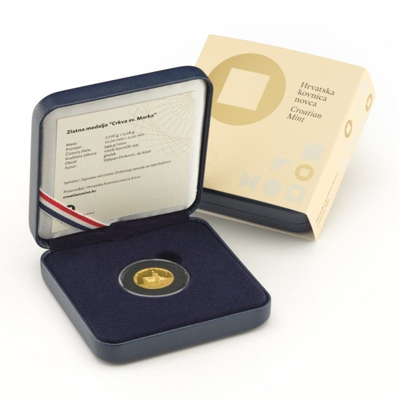 Zlatna medalja CRKVA SV MARKA 1 4oz AMBALAZA