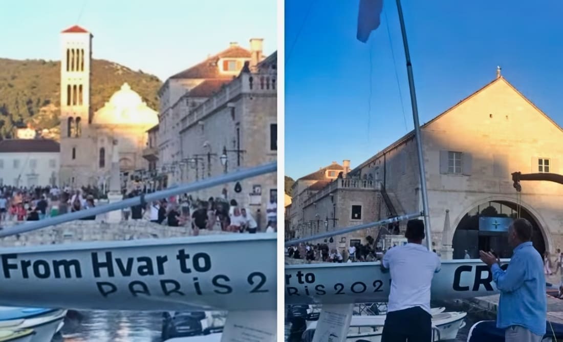 VIDEO Hvarani ispratili svog olimpijca u Francusku: Filip Jurišić podigao olimpijsku zastavu