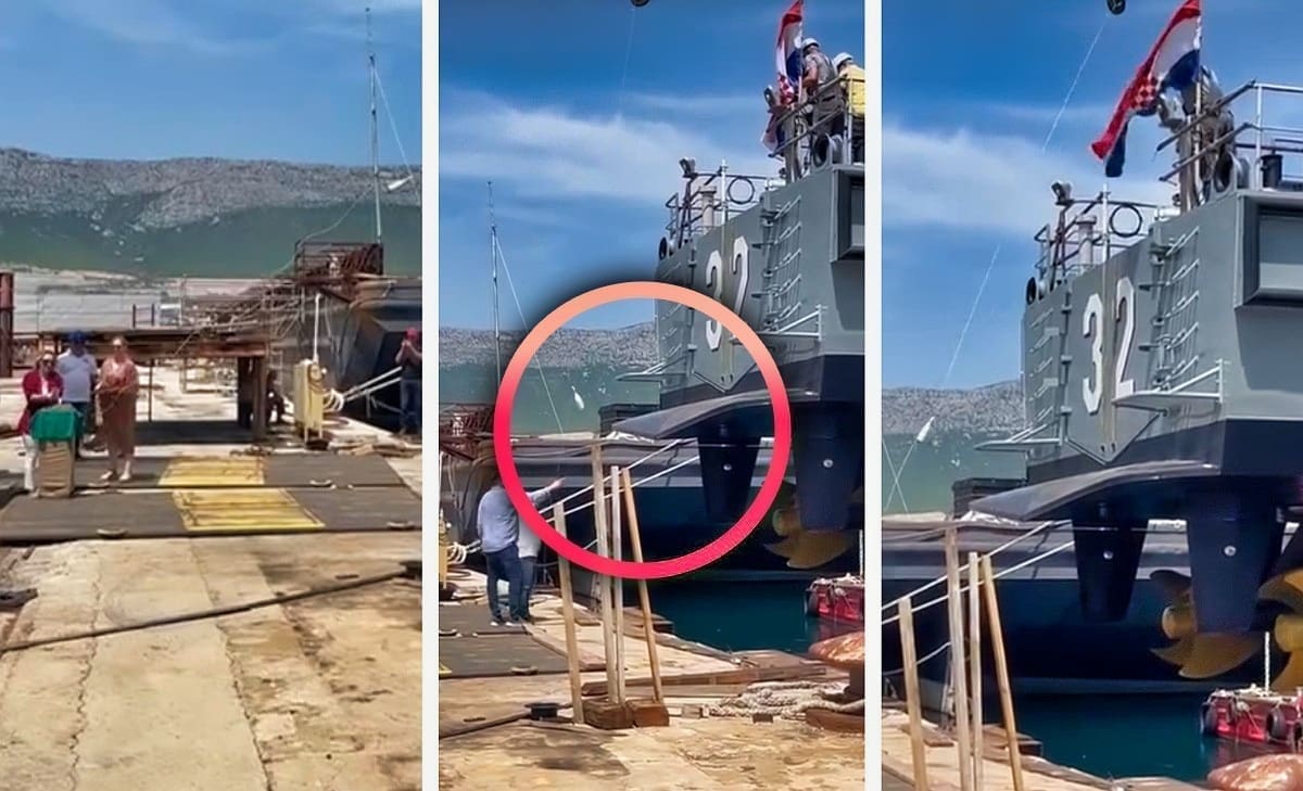 VIDEO Kakav "crnjak": U splitskom škveru ova boca šampanjca stvorila je rijetko viđene scene