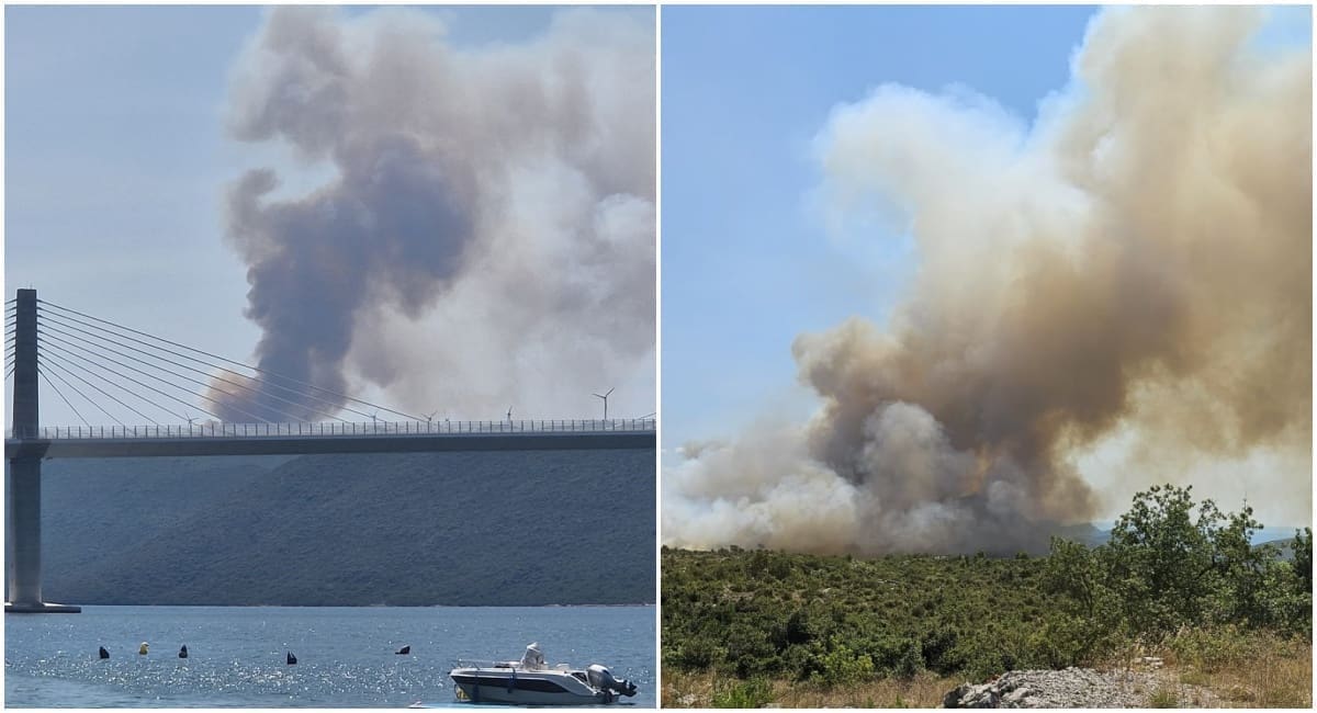 VIDEO Izbio požar na Pelješcu: "Ne izgleda dobro"