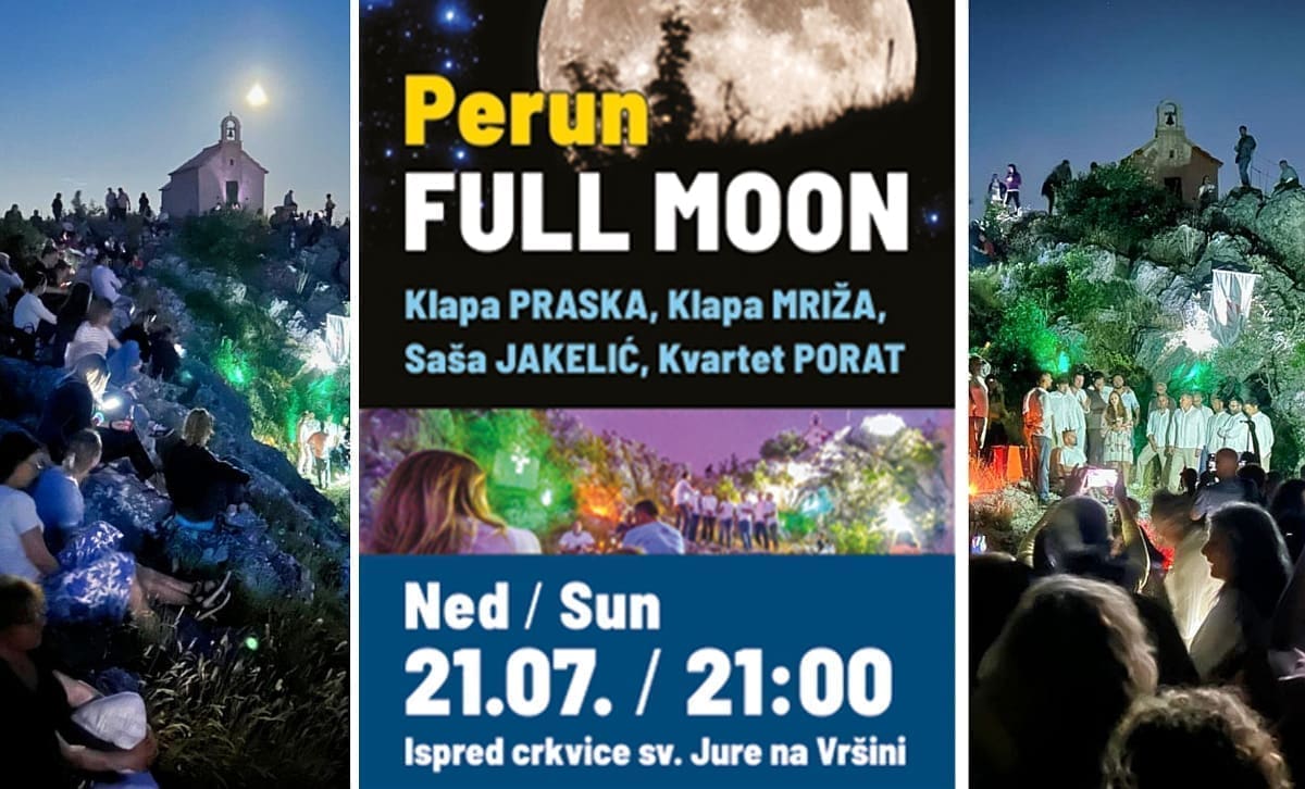 Večeras ne propustite čaroliju pod punim Mjesecom: 3. Perun Full Moon uz klape, Sašu Jakelića i kvartet Porat