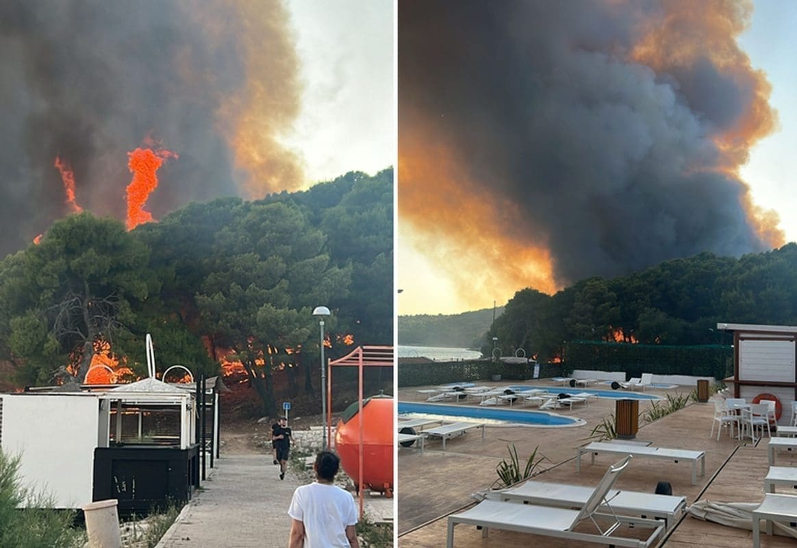 VIDEO Ovako izgleda veliki požar u Segetu. Brojni vatrogasci su na terenu, pomažu im kanaderi