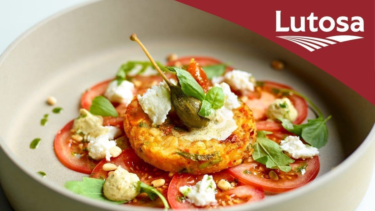 CARPACCIO OD RAJČICE I LUTOSA VEGGIE BURGERA