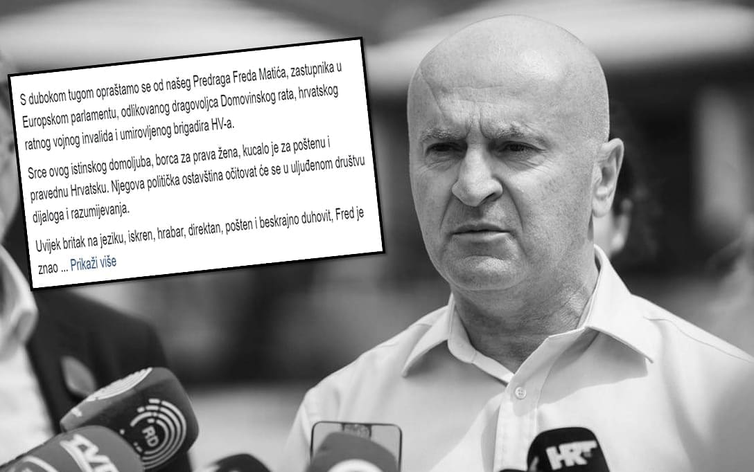 Emocije u SDP-u. Oprostili se od Freda Matića: "Srce ovog istinskog domoljuba, borca za prava žena, kucalo je za poštenu i pravednu Hrvatsku"